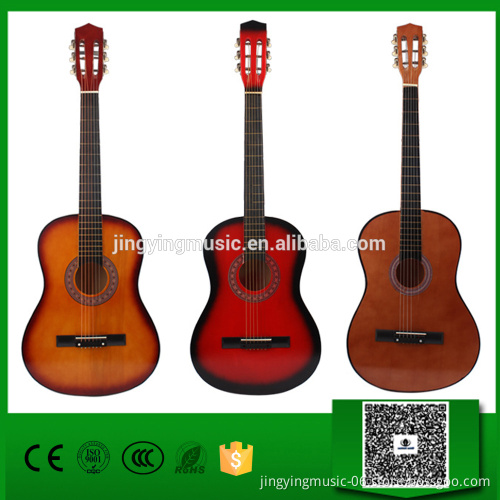 Wholesale 38" Rounded Acoustic Guitar, 10 Colors Available